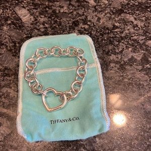 Tiffany’s authentic bracelet, large links with large heart clasp. Retired piece!